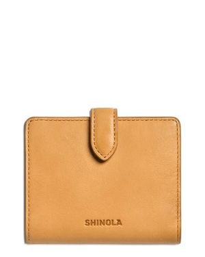Shinola Small Leather Bifold Snap Wallet - Orange