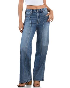 HINT OF BLU Side Twist Wide Leg Jeans - Blue