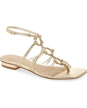 KOKO + PALENKI Catia Ankle Strap Thong Sandal - Metallic