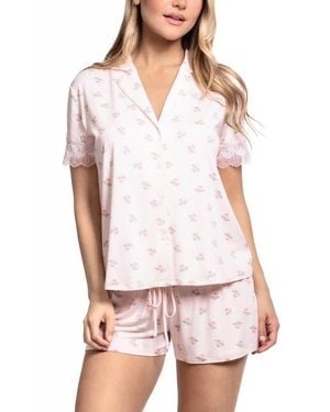 In Bloom Sevilla Shortie Pajamas - White