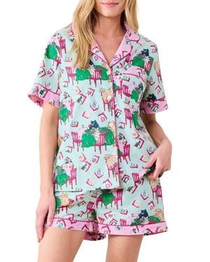 Printfresh Short Organic Cotton Pajamas Set - White