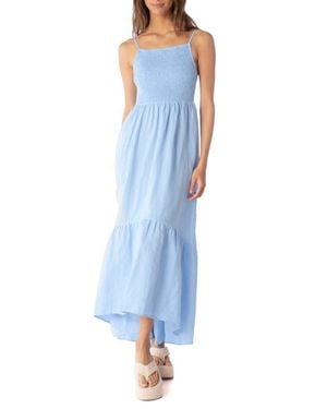 Maaji Isadora Smocked Maxi Dress - Blue