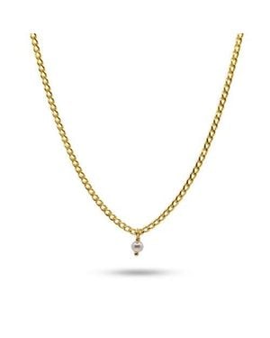 Bowood Lane Capri Pearl & Filled Charm Necklace - Metallic