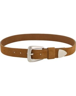 AllSaints Metal Tip Suede Belt - Brown