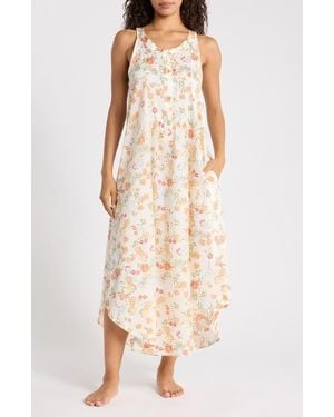 Papinelle Amber Floral Maxi Nightie - Natural
