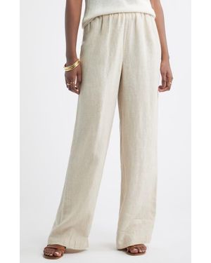 Caslon Wide Leg Linen Pants - Natural