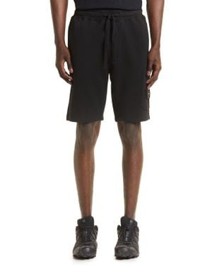 Stone Island Cotton Fleece Cargo Sweat Shorts - Black