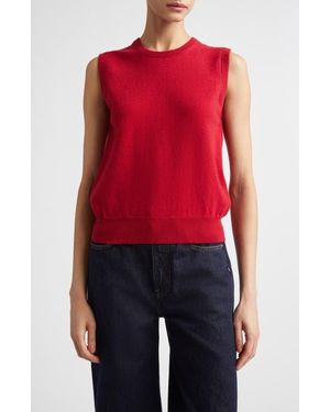 Johnstons of Elgin Iris Cashmere Sweater Vest - Red