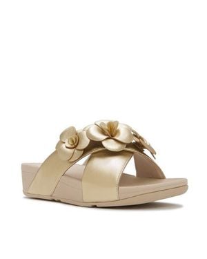 Fitflop Lulu Flower Cross Slides - Metallic