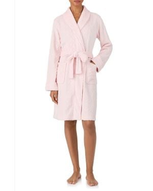 Ralph Lauren Fleece Monogram Robe - Pink