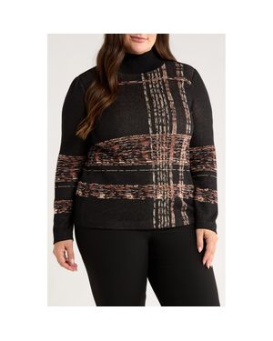 Anne Klein Mock Neck Sweater - Black