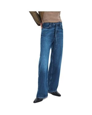 Rag & Bone Phoebe Drawstring Wide Leg Jeans - Blue