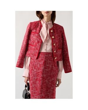 LK Bennett Alexa Tweed Jacket - Red