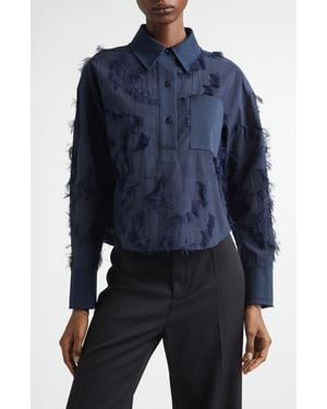 Jason Wu Fil Coupé Crop Top - Blue