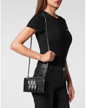 Philipp Plein Small Leather Shoulder Bag - Black