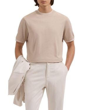 Bugatchi Crewneck Pima Cotton T-Shirt - Natural
