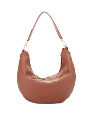 MALI + LILI Megan Recycled Vegan Leather Hobo Sling Bag - Brown