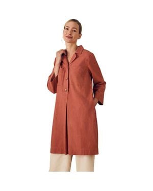 Celtic & Co. Placket Detail Knee Length Dress - Red