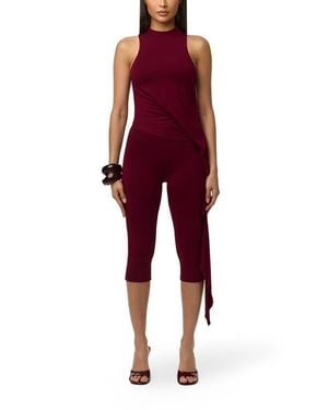 Naked Wardrobe Asymmetric Body-Con Top - Red