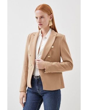 Karen Millen Tailored Button Military Blazer - Blue