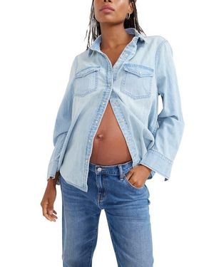 HATCH The Denim Maternity Shirt - Blue