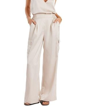 Bishop + Young Pull-On Satin Cargo Pant - Natural