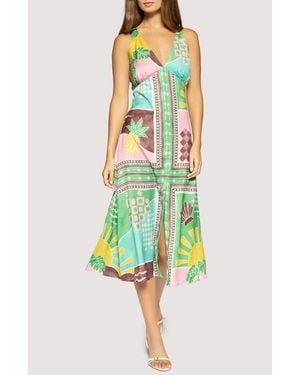 Lost + Wander Isla Spell Scarf Print Dress - Green