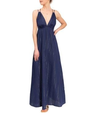 EVERYDAY RITUAL Hazel Long Cotton Nightgown - Blue