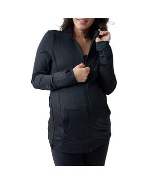 Ingrid & Isabel Active Side Zip Maternity Jacket - Black