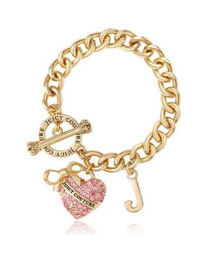 Juicy Couture Pavé Heart Toggle Bracelet - Metallic