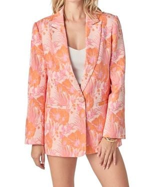Endless Rose Floral Jacquard Blazer - Pink