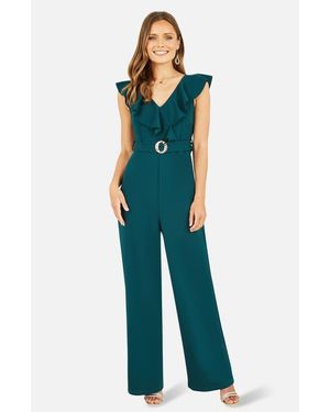 Yumi' Sleeveless V-Neck Jumpsuit - Green