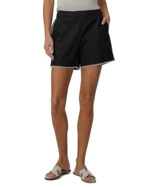 Kut From The Kloth Nicolette High Waist Linen Blend Bermuda Shorts - Black
