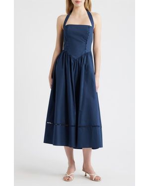moon river halter dress Moon River Halter Fringe Midi Dress