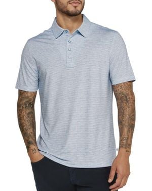 7 Diamonds Malone Stripe Performance Polo - Blue