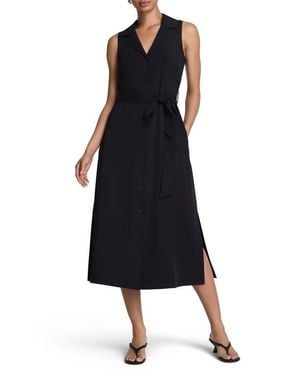 Spanx Belted Midi Shirtdress - Black