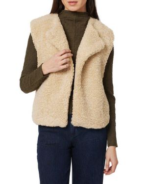 Habitual Faux Shearling Vest - Blue