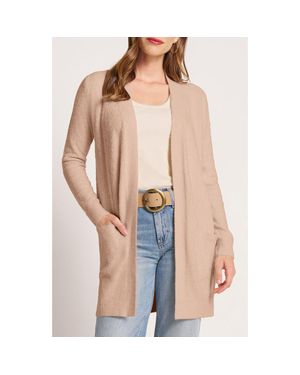 Matty M Claire Longline Open Front Cardigan - Natural