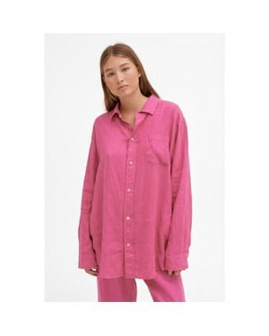 Desmond & Dempsey Lounge Pajama Shirt - Pink