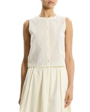 Theory Button-Up Organic Cotton Top - Natural