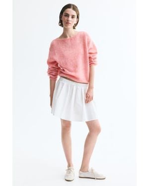 H&M Boat-Neck Fine-Knit Sweater - Red