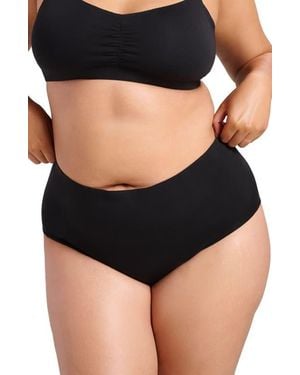 Siella Organic Cotton No-Show Shaping Brief - Black