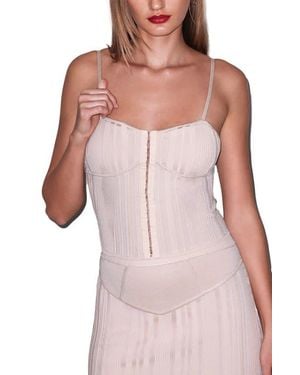 Fleur du Mal Hook-Up Rib Cami - Pink