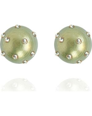 Saule Label Gaia Jet Petite Earrings - Green