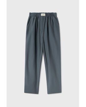 SILK LAUNDRY Cotton Silk Paper Bag Pants - Blue