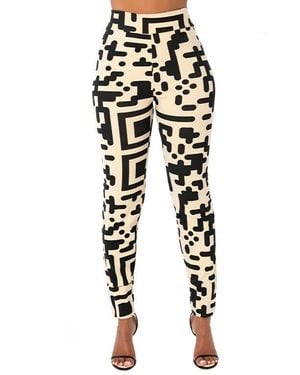 DAI MODA Qr Code Abstract Print Leggings - Black