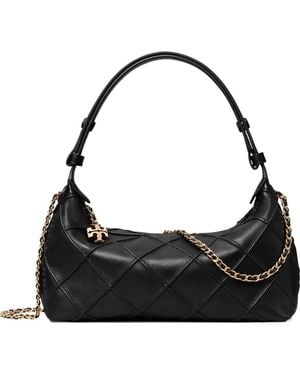 Tory Burch Fleming Pochette Quilted Leather Shoulder Bag - Black
