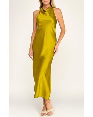 Socialite Racerback Satin Dress - Yellow