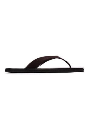Black Suede Studio Bae Flip Flop Sandal - Brown