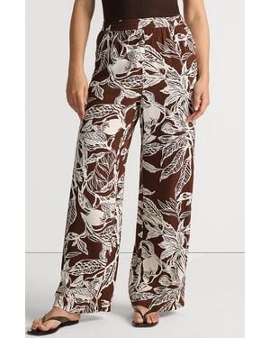 Lands' End Rayon High Rise Wide Leg Pants - Multicolor